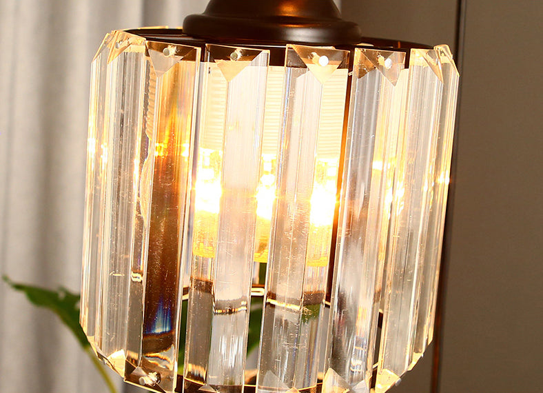 Cilindrische kristal prisma hanger moderne stijl zwart zwart hangend licht voor trap