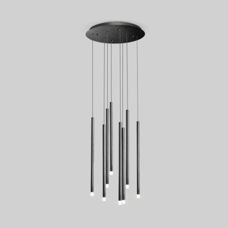 Metal Stick Shaped LED Pendant Simplicity Suspension Light Fixture for Spiral Stairs