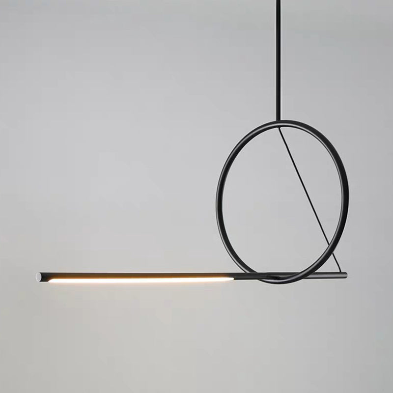 Linear Pendant Chandelier Modern Minimalist Style Metal Hanging Light