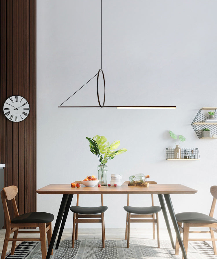 Linear Pendant Chandelier Modern Minimalist Style Metal Hanging Light