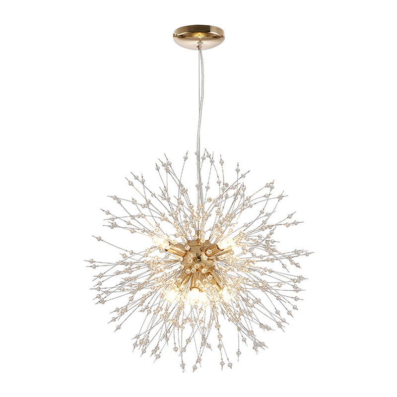 Crystal Dandelion lampadario in stile moderno Multi lampadina lampada sospesa per camera da pranzo camera da letto