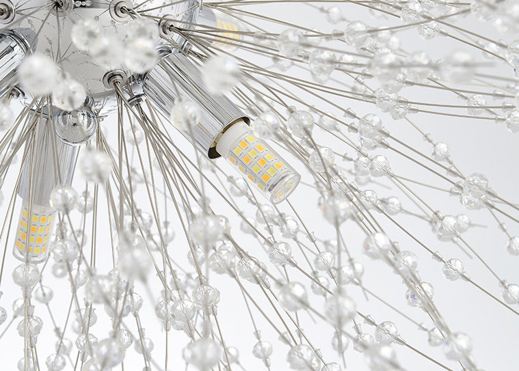 Crystal Dandelion lampadario in stile moderno Multi lampadina lampada sospesa per camera da pranzo camera da letto