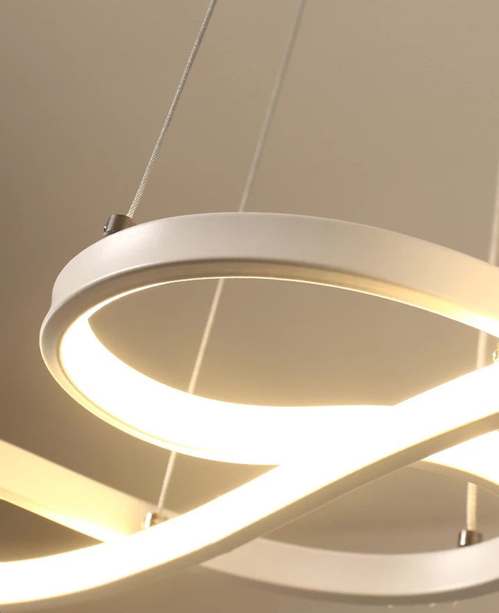 Contemporary Style Minimalist LED Line Light Lightweight Aluminum Hanging Light Fixture for Living Room