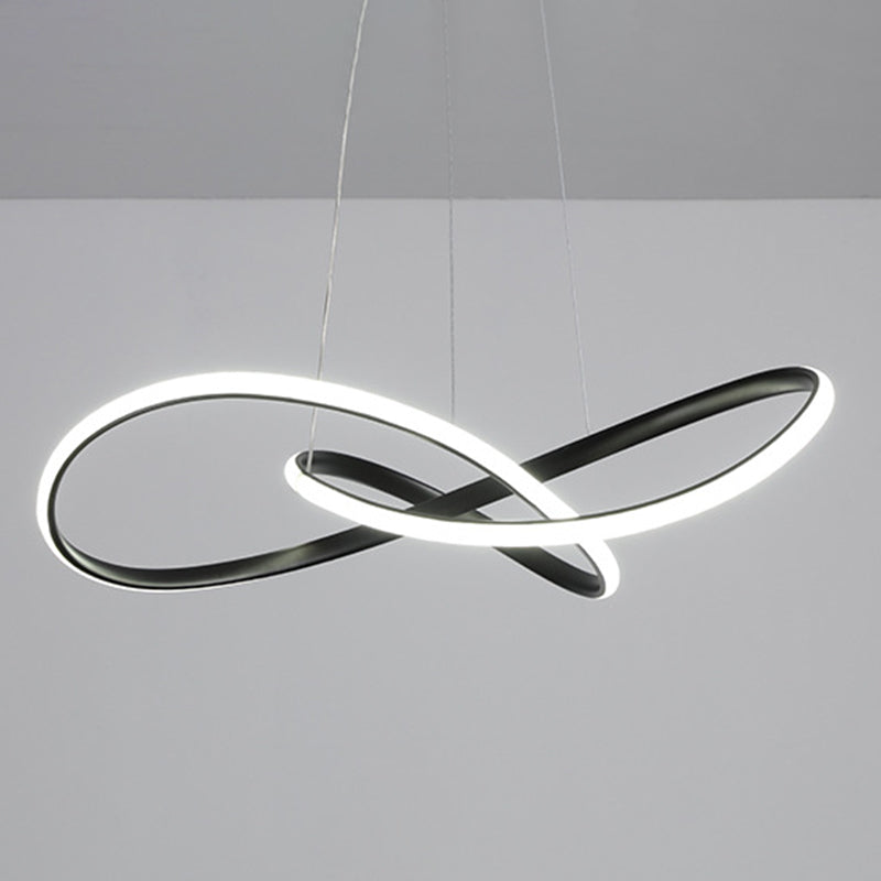 Modern Minimalist Linear Chandelier Light Metal Spiral LED Ceiling Chandelier for Living Room