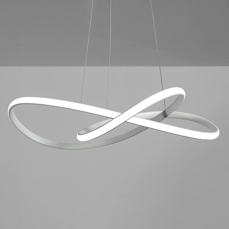 Modern Minimalist Linear Chandelier Light Metal Spiral LED Ceiling Chandelier for Living Room