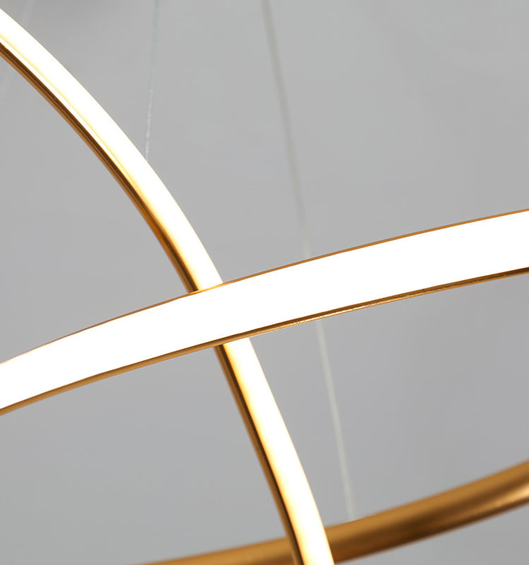 Modern Minimalist Linear Chandelier Light Metal Spiral LED Ceiling Chandelier for Living Room