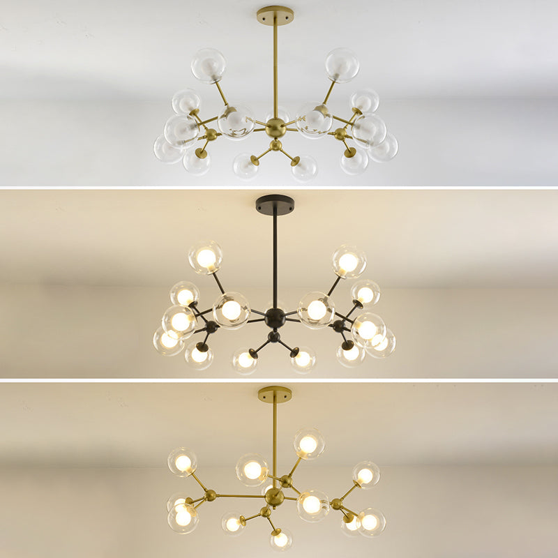 Radial Chandelier Light Simplicity Glass Pendant Lighting Fixture for Living Room