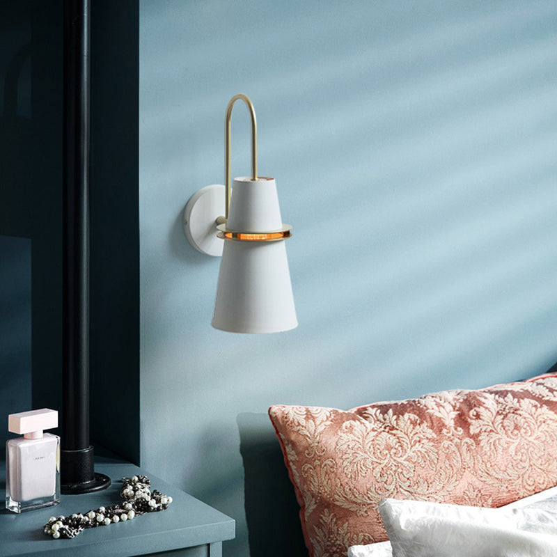 Metal Goose neck Wall Lighting Nordic Macron Bedroom bedside Wall Lamp Hotel Bedroom aisle Background