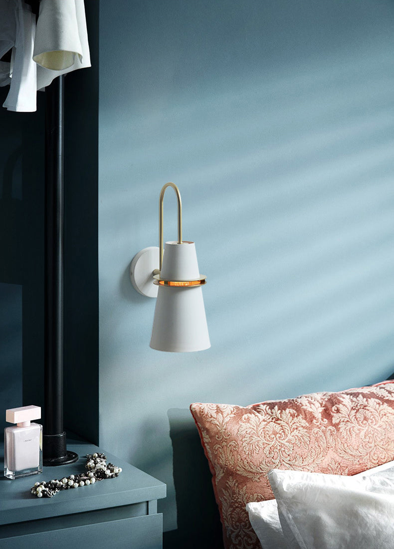 Metal Goose neck Wall Lighting Nordic Macron Bedroom bedside Wall Lamp Hotel Bedroom aisle Background