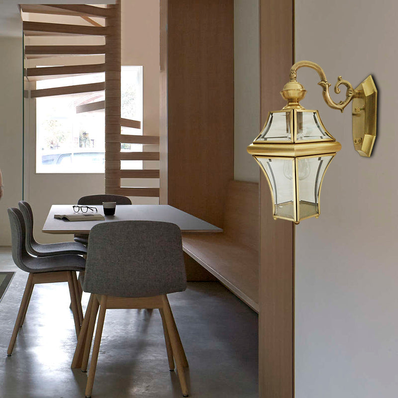 Birdcage Metal Wall Sconce Traditional 1 Bulb Brass Living Room Wall Lighting Fixture