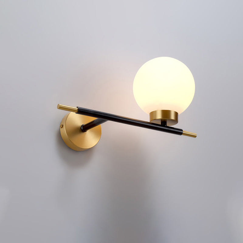 Links/rechter bol Wand SCONCE Postmodern Wit glas
