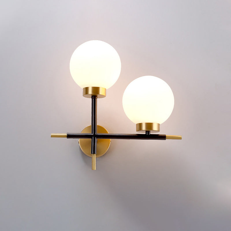 Links/rechter bol Wand SCONCE Postmodern Wit glas