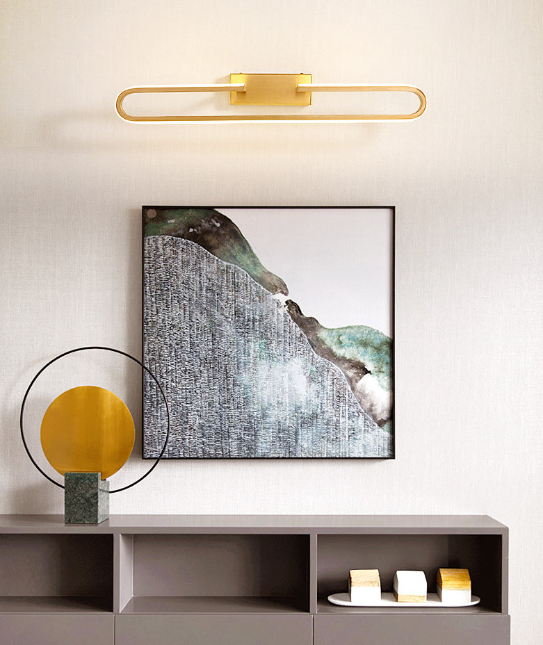 Postmodern Oval Ring Wall Mounted Lights Acrylic Flush Mount Wall Sconce for Bathroom