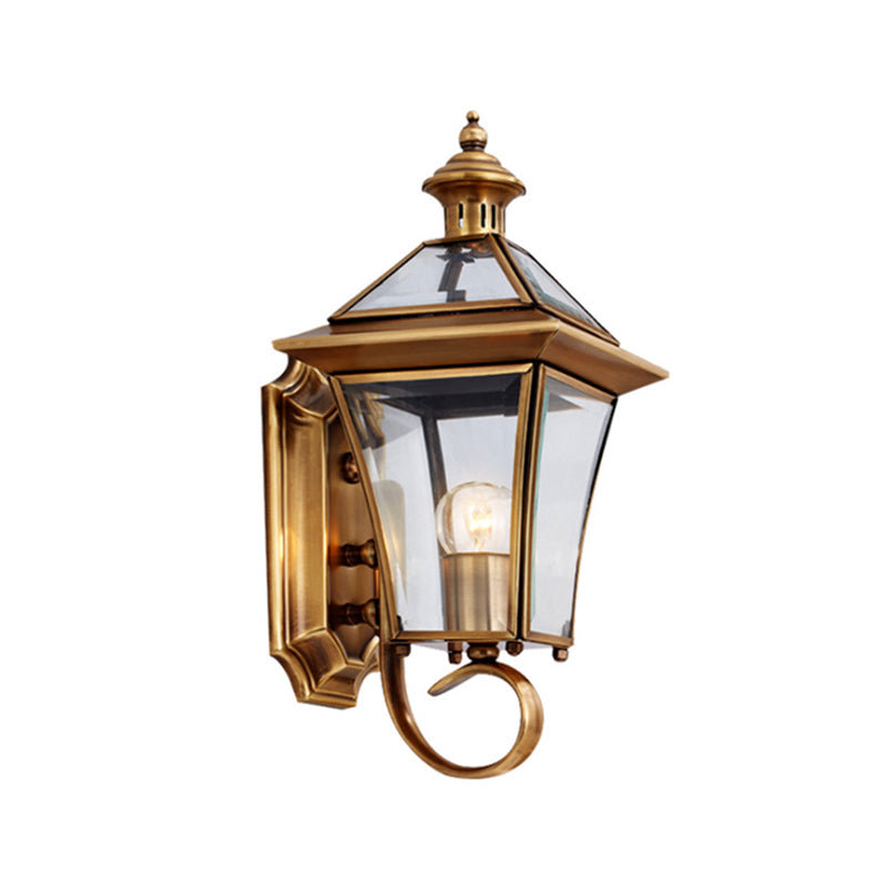 Brass Birdcage Wall Lamp Traditionalist Metal 1 Light Balcony Wall Mount Lighting, 14"/15" Tall