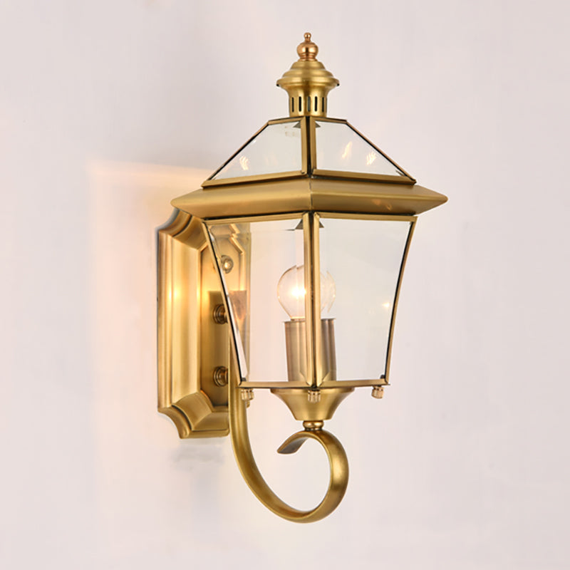 Brass Birdcage Wall Lamp Traditionalist Metal 1 Light Balcony Wall Mount Lighting, 14"/15" Tall