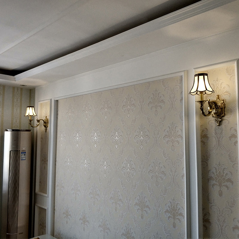 1/2-Head Bell Sconce Light Fixture Traditional Brass Metal Wall Light Sconce for Bedroom