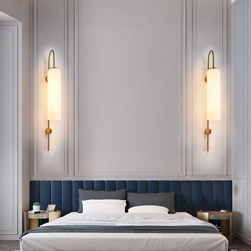 Mid Century Simplicity Wall Mounted Light Fixture Glass Wall Mount Light Fixture for Bedroom