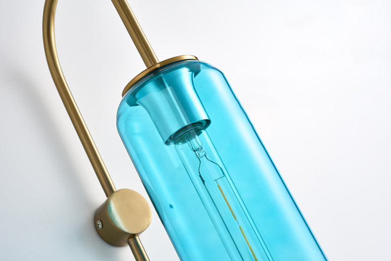 Mid Century Simplicity Wall Mounted Light Fixture Glass Wall Mount Light Fixture for Bedroom