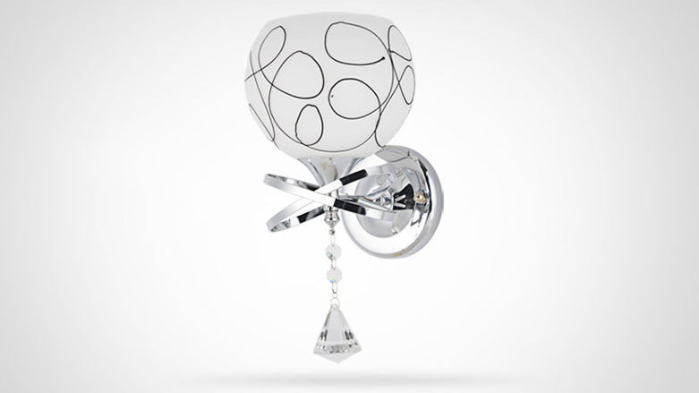 Éclairage de murs sphérique postmoderne éclairage de murs en verre blanc pour chambre