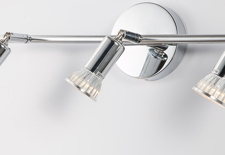 3-Lights Adjustable LED Mirror Light Simplicity Style Stainless Steel Cylindrical Vanity Light in Chrome