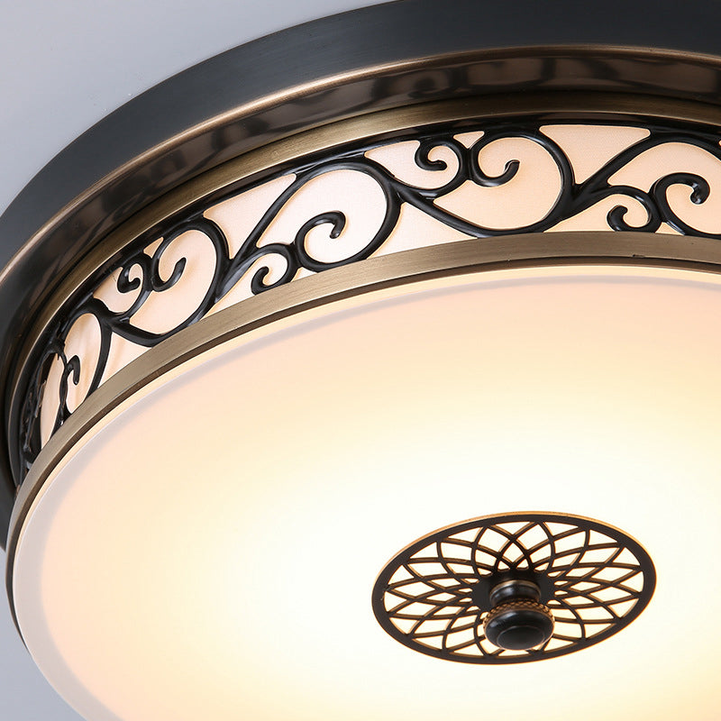 Traditionele stijl glazen inbouw plafondlamp ronde vorm inbouwverlichting voor slaapkamer
