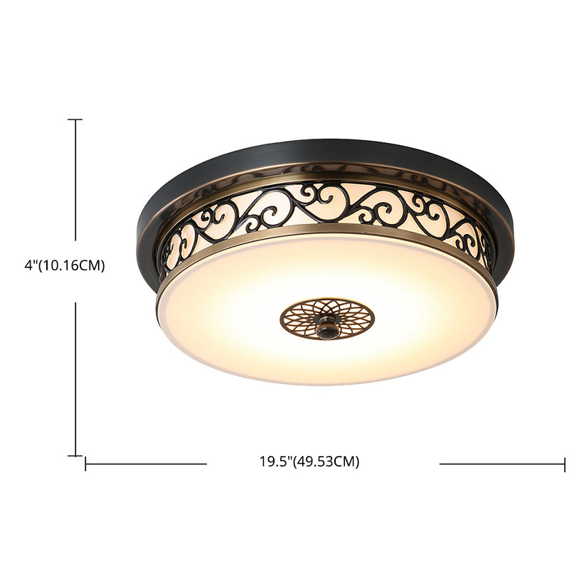 Traditionele stijl glazen inbouw plafondlamp ronde vorm inbouwverlichting voor slaapkamer