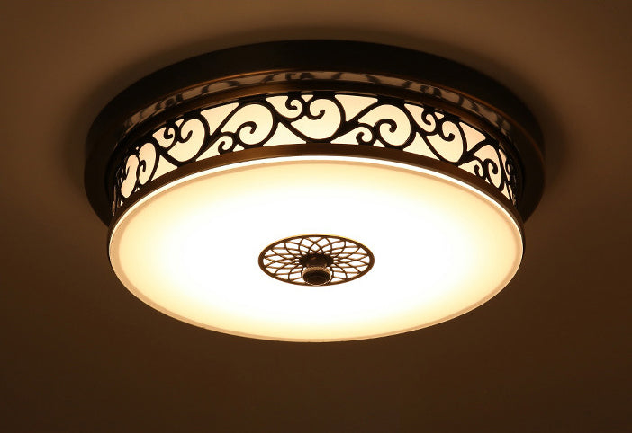 Traditionele stijl glazen inbouw plafondlamp ronde vorm inbouwverlichting voor slaapkamer