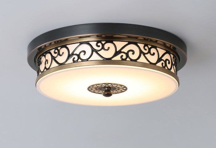 Traditionele stijl glazen inbouw plafondlamp ronde vorm inbouwverlichting voor slaapkamer