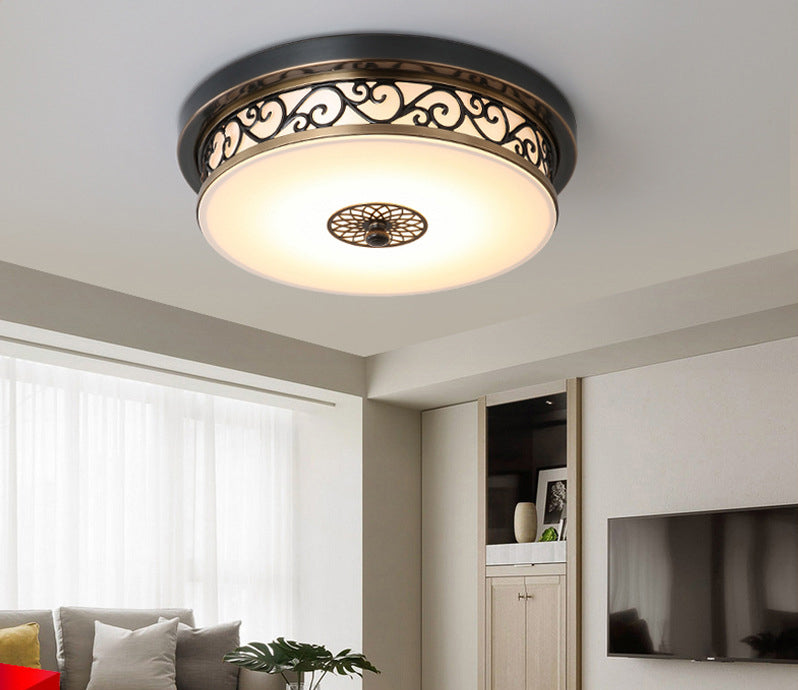 Traditionele stijl glazen inbouw plafondlamp ronde vorm inbouwverlichting voor slaapkamer