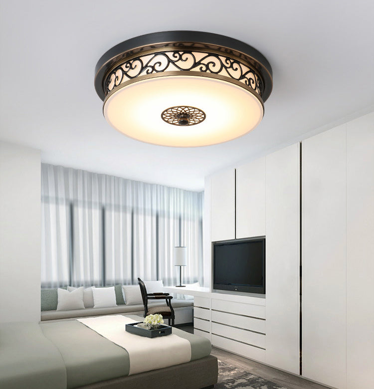 Traditionele stijl glazen inbouw plafondlamp ronde vorm inbouwverlichting voor slaapkamer