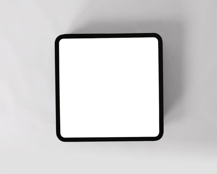 Rectangular Office Flush Lamp Metallic Modern LED Ceiling Mounted Light in Black
