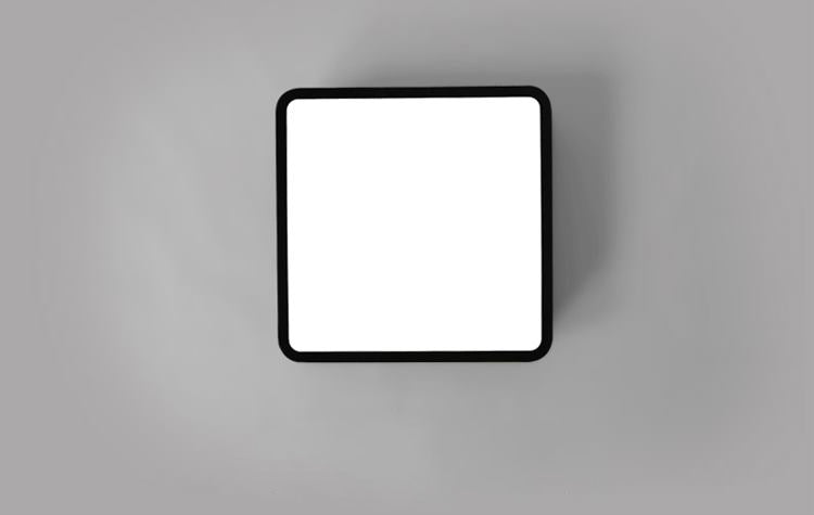 Rectangular Office Flush Lamp Metallic Modern LED Ceiling Mounted Light in Black