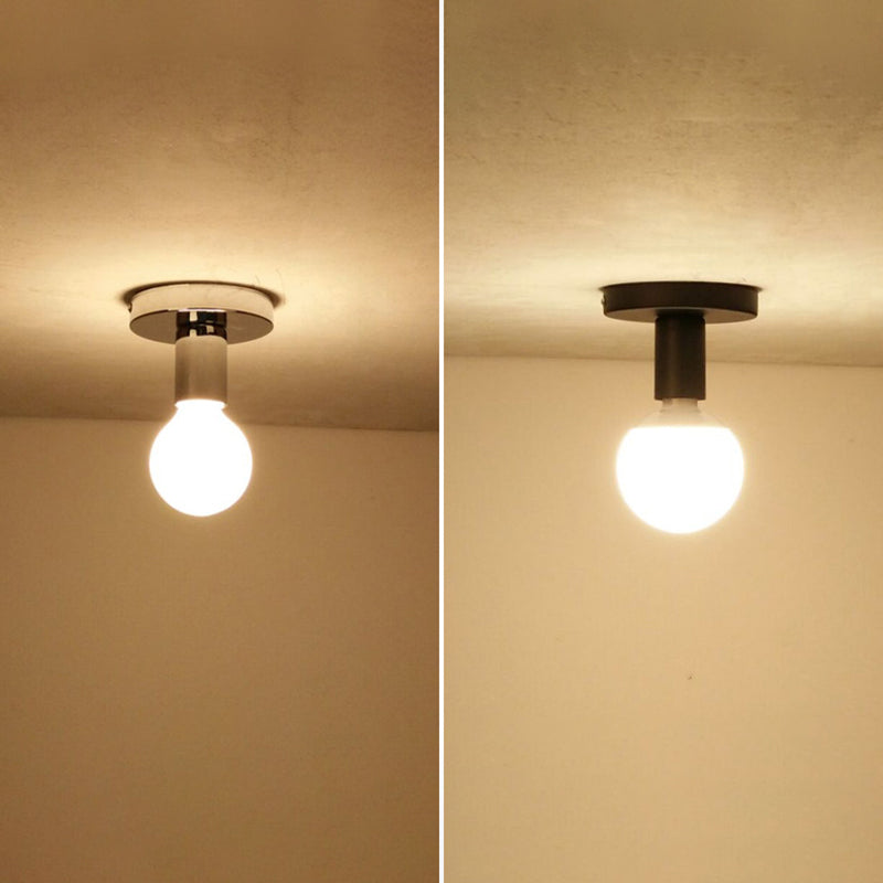 Lampada a soffitto del corridoio in metallo industriale in metallo a 1-bulba semi lampada montata