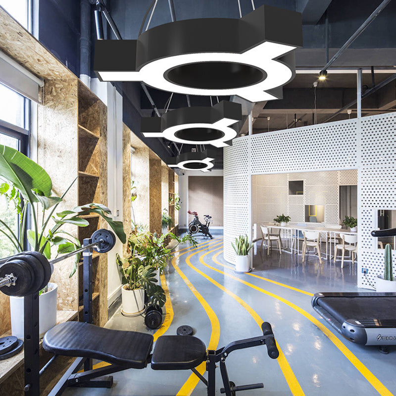 Molekulare Deckenleuchte, Neuheit, nordische schwarze LED-Unterputzleuchte für Büro