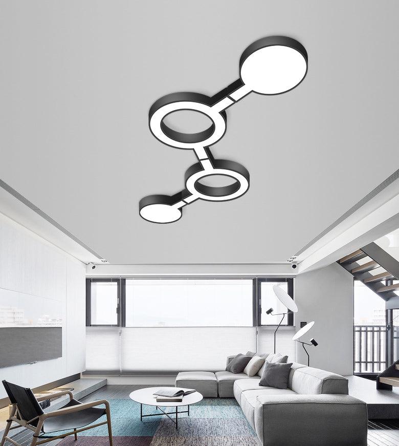 Molekulare Deckenleuchte, Neuheit, nordische schwarze LED-Unterputzleuchte für Büro