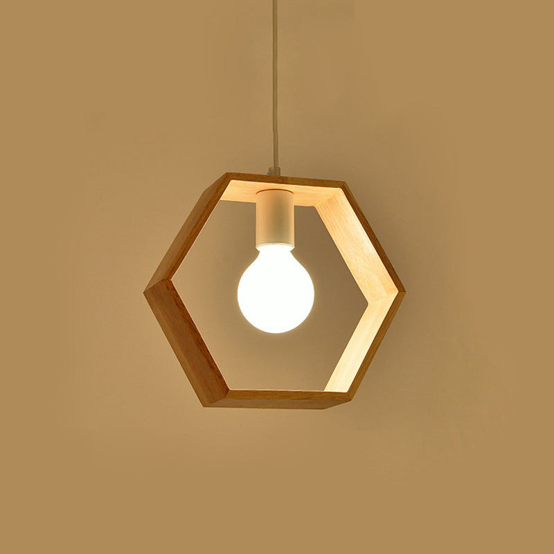 Symplime de pendentif en bois géométrique simple
