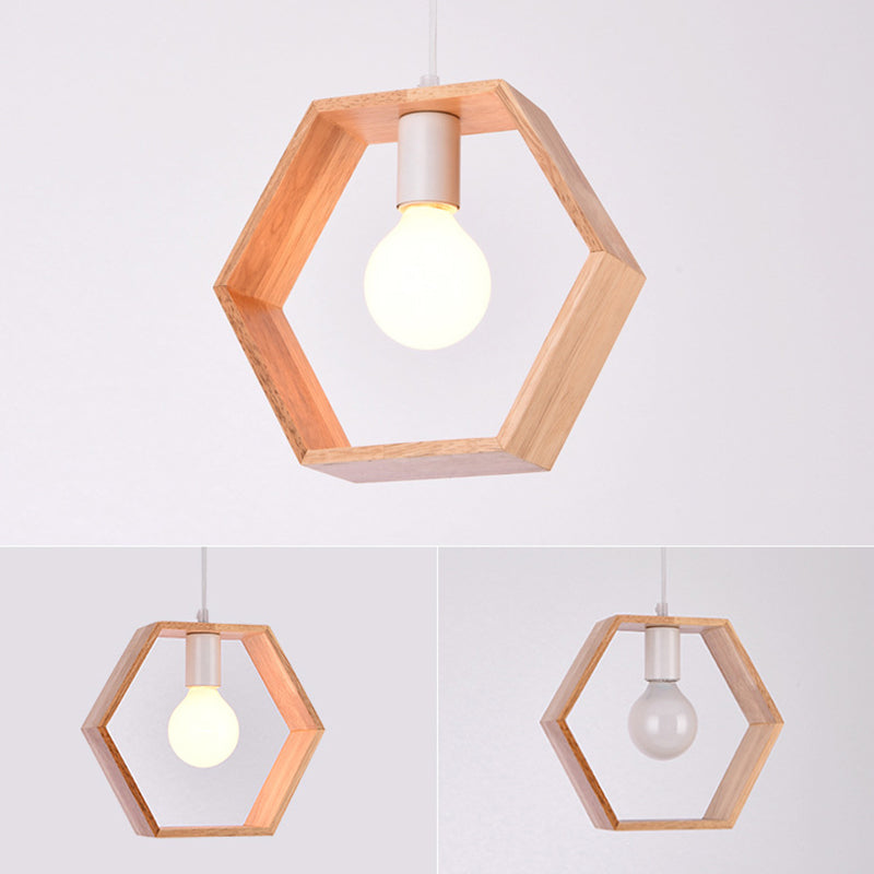Symplime de pendentif en bois géométrique simple