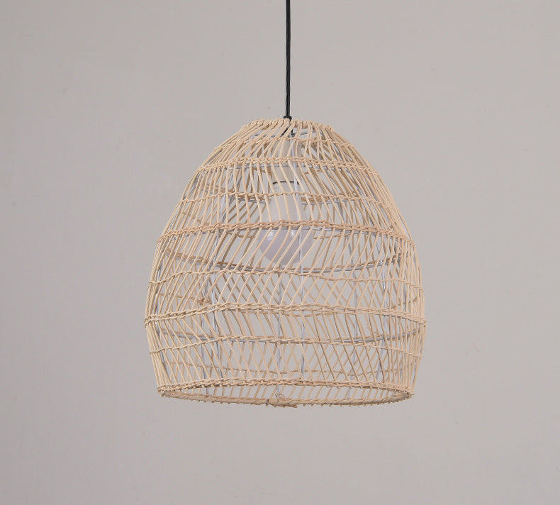Bamboo Basket Ceiling Pendant Light Asia Style Suspension Pendant Light in Beige
