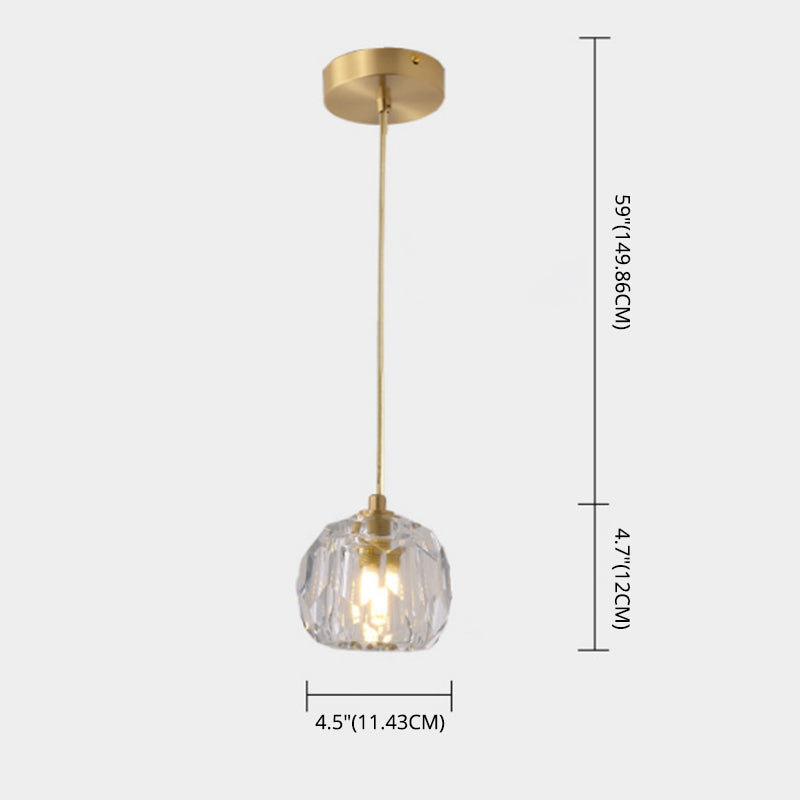 Cut Crystals Block Hanging Pendant Lights Luxury Style Pendant Light for Living Room