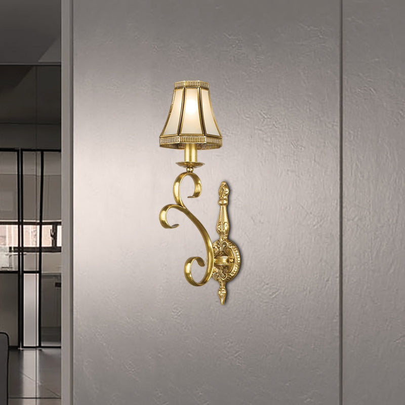 Traditionalism Conical Wall Mount Light 1/2-Light Brass Metal Wall Lighting Fixture