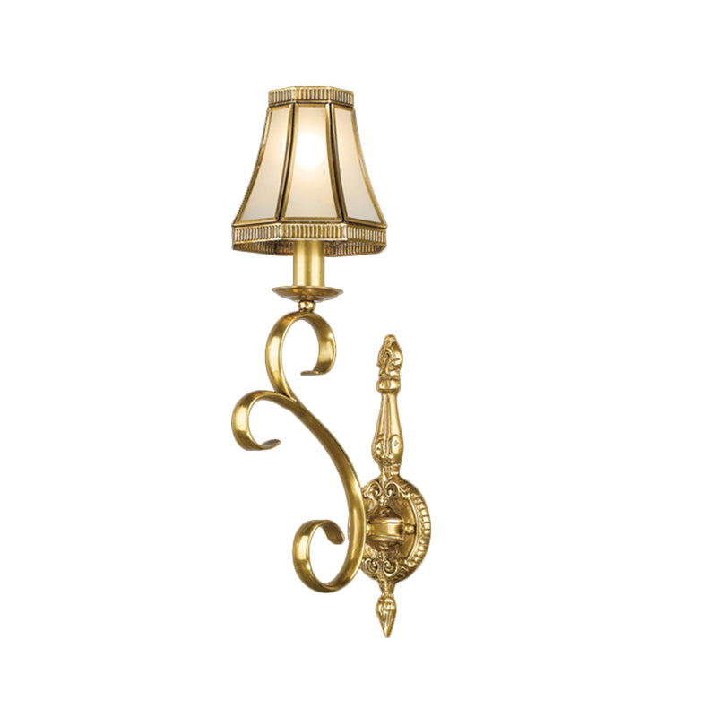Traditionalism Conical Wall Mount Light 1/2-Light Brass Metal Wall Lighting Fixture