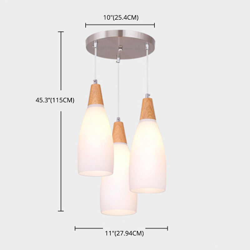 Minimalist Pendant Light Fixture White Cone Ceiling Pendant Light with Glass Shade