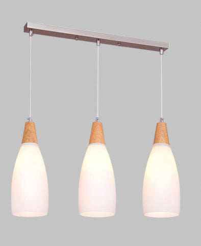 Minimalist Pendant Light Fixture White Cone Ceiling Pendant Light with Glass Shade