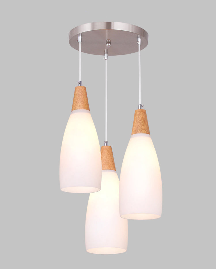 Minimalist Pendant Light Fixture White Cone Ceiling Pendant Light with Glass Shade