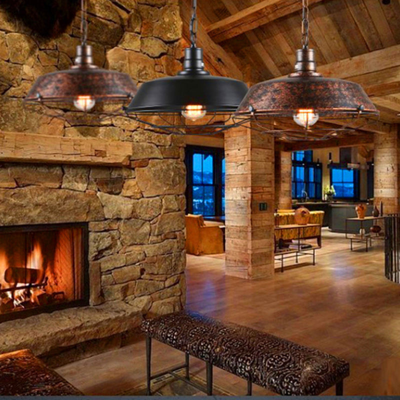 Bowl Restaurant Hangende hanglamp Industrial Metal Rust Pendant Licht armatuur