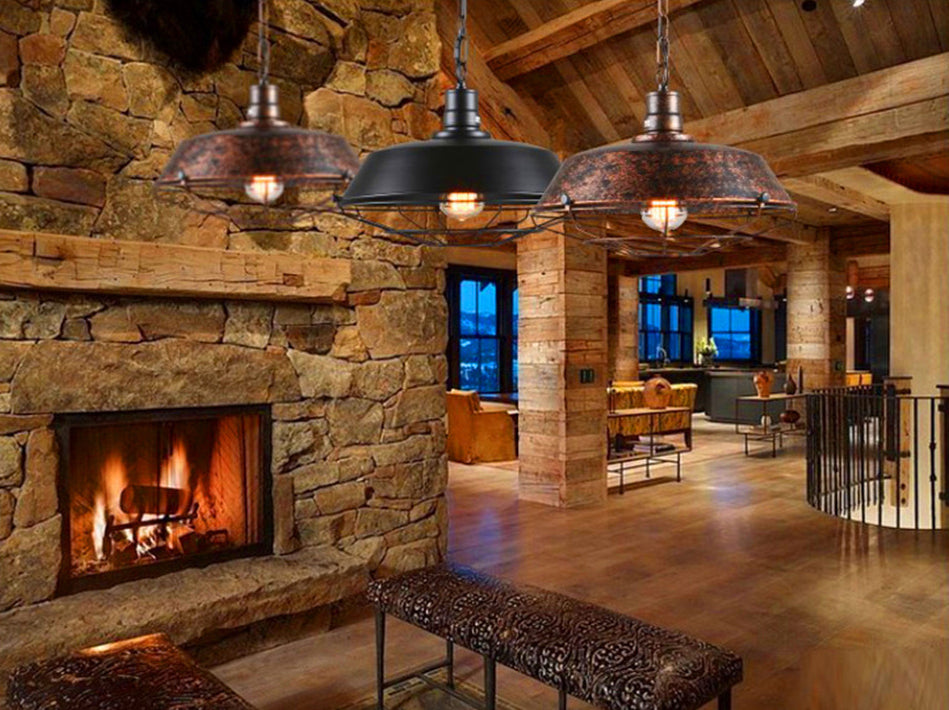 Bowl Restaurant Hangende hanglamp Industrial Metal Rust Pendant Licht armatuur