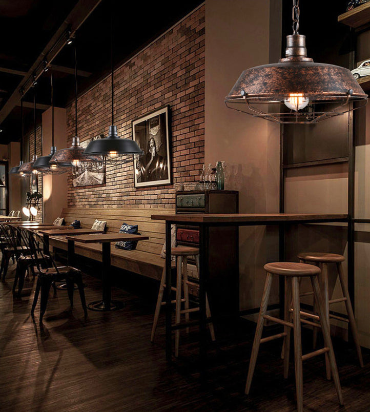 Bowl Restaurant Hangende hanglamp Industrial Metal Rust Pendant Licht armatuur