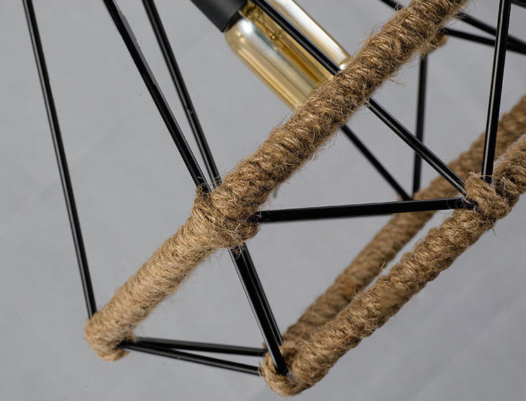 Touw diamant hanger lichtarmatuur industrieel restaurant hanger lichtkit in beige