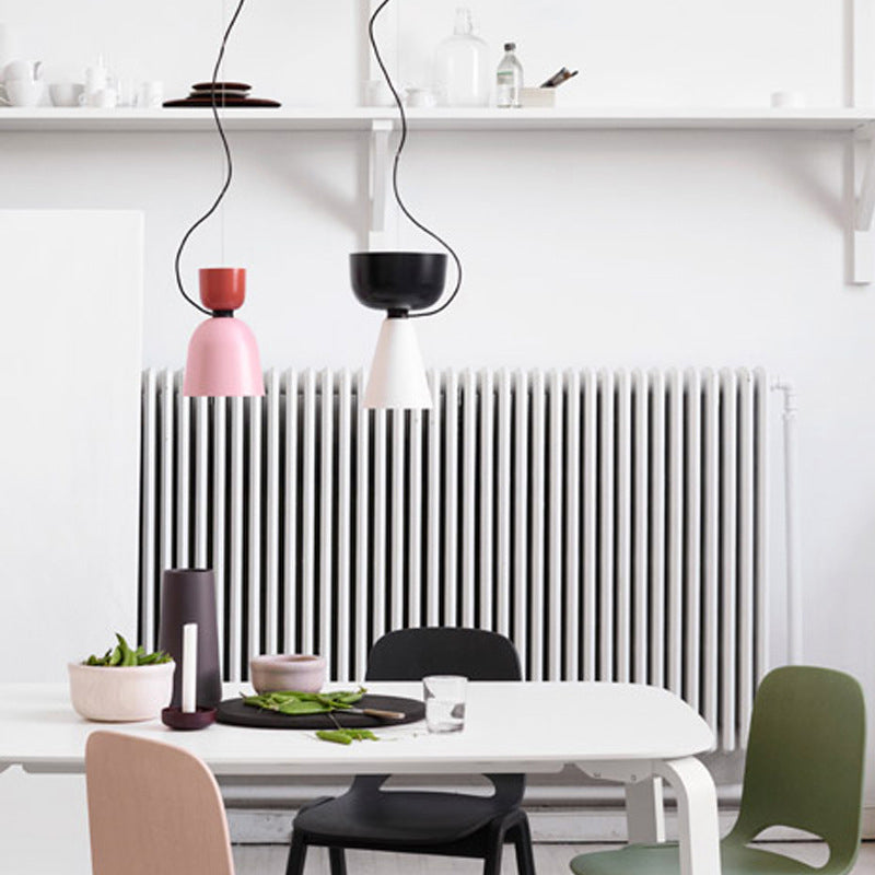 Shaded Hanging Light Fixture Nordic Style Metal Ceiling Pendant Light for Dinning Room