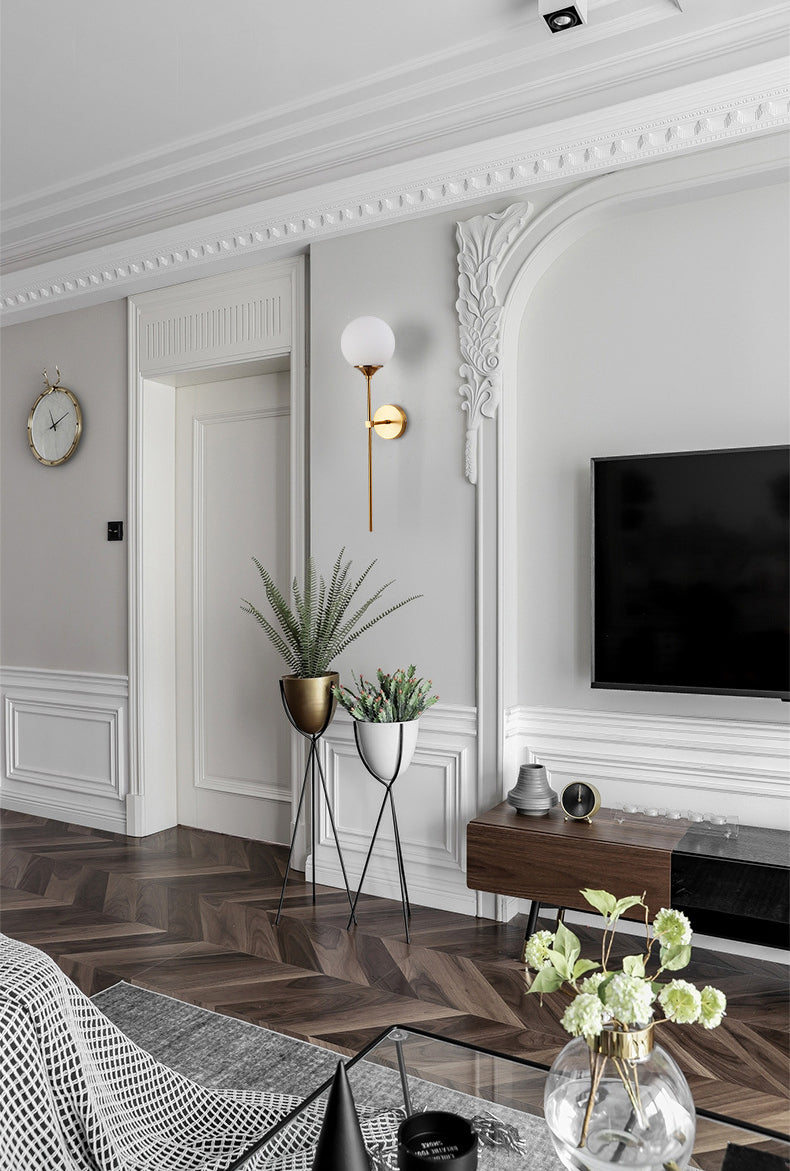 Retro -Nachtwandlampe Langarm Dekorative Glasball Innenwandbeleuchtung